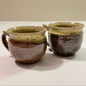 Handmade Pottery Mugs Set of (2)
